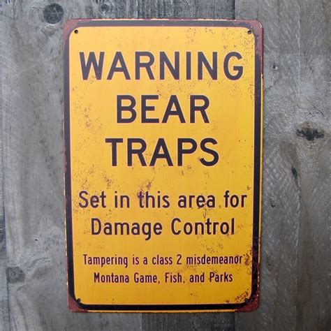 Treasure Gurus Metal Bear Traps Warning Beware Caution Sign Wayfair