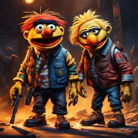 Bert And Ernie Zombie Hunters Ai Generated Artwork Nightcafe Creator