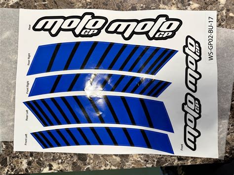 Mc Motoparts Wheel Rim Sticker Decals Aa Blue Ebay