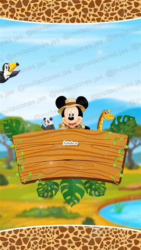 Invitaci N Mickey Safari Modelo Invitaciones Mickey Safari