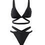 Roseate Set Plain Bikini Top Cutout Bottom Yesstyle