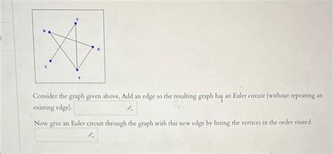 Solved Consider The Graph Given Above Add An Edge So Th