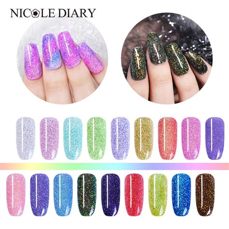 NICOLE DIARY 10ml Holographic Nail Dip Powder Dipping System Powder