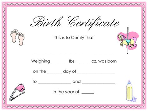 Baby Birth Certificate Template Download Printable Pdf | Templateroller ...