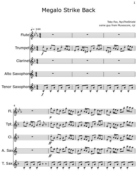 Megalo Strike Back - Sheet music for Flute, Trumpet, Clarinet, Alto ...