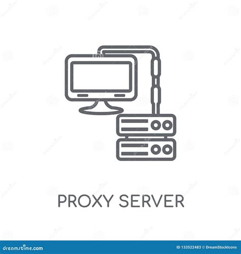 Proxy Server Linear Icon Modern Outline Proxy Server Logo Conce