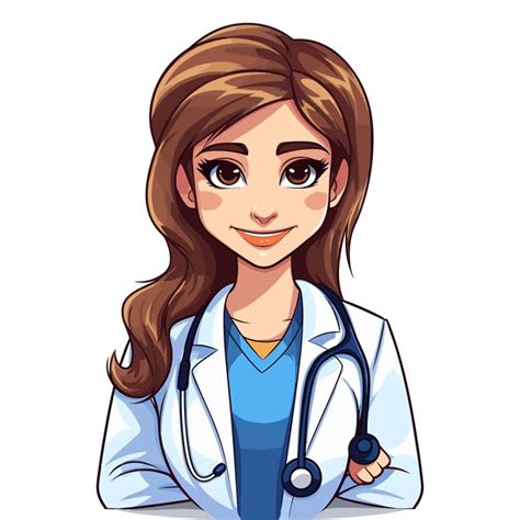 Premium Vector Simple Female Doctor Cartoon Vector Art Illustration