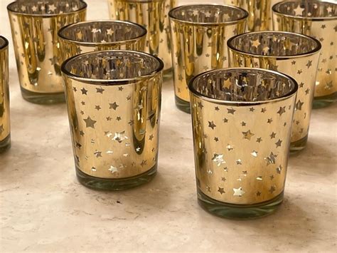 Mid Century Shot Glasses Set Of 12 Gold Shot Glasses With Star Pattern Etsy