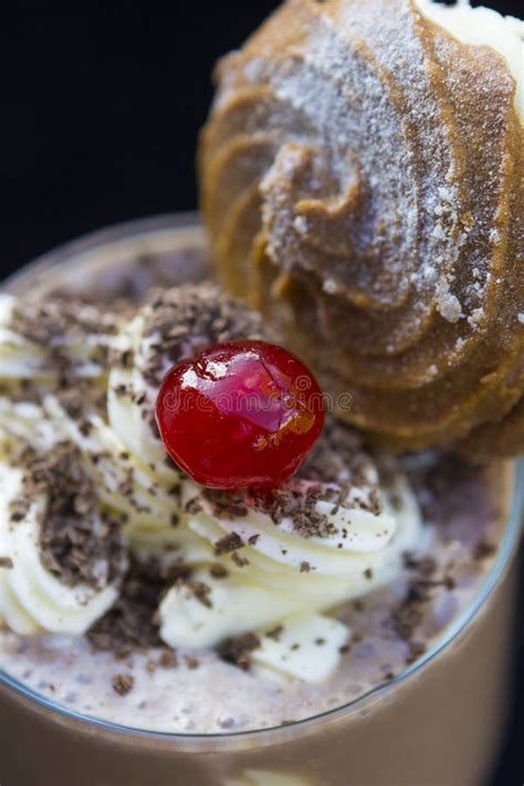 Delicious Milk Shake With Whipped Cream Stock Image Image Of Still