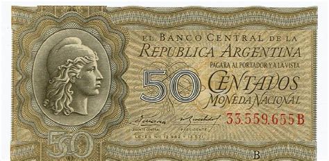 Argentinien P261 50 Centavos 1951 UNZ Serie 65 989 670B Kaufen Auf