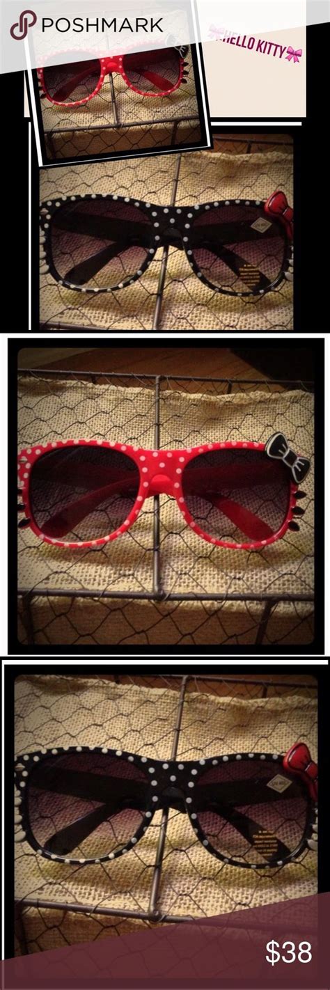 Hello Kitty Black Red Pair Polka Dot Sunglasses Black And Red Hello Kitty Accessories Polka Dots