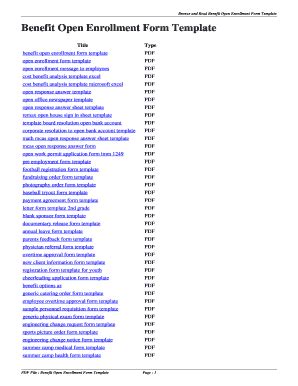 Fillable Online Afgz Benefit Open Enrollment Form Template Benefit