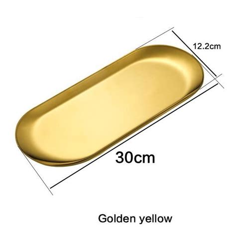 Assiette Plateau Repas YWEI En Acier Inoxydable Golden Yellow C