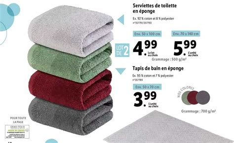 Promo Serviettes De Toilette En éponge Ou Tapis De Bain En éponge chez