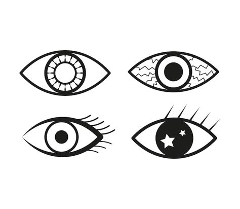 Colección de iconos de ojos Vector Premium