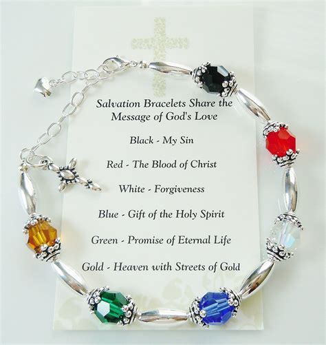 Salvation Bracelet With Swarovski Silver Beads Great Gift Etsy