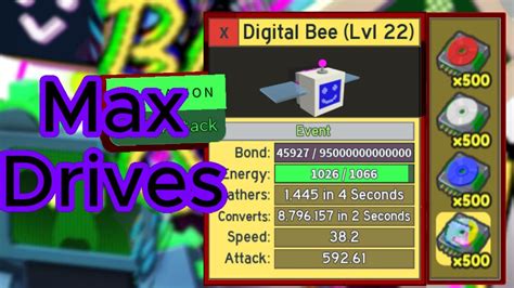 Getting MAX DRIVES On Digital Bee In Bee Swarm Test Realm YouTube