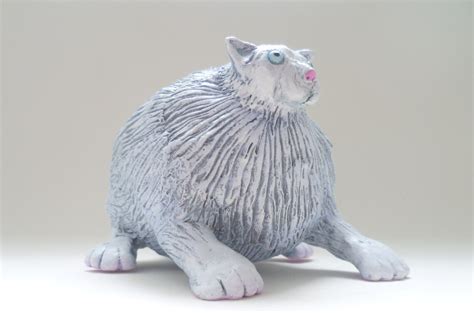 White Snow Cat Sculpture Unique Handmade Folk Art Figurine - Etsy