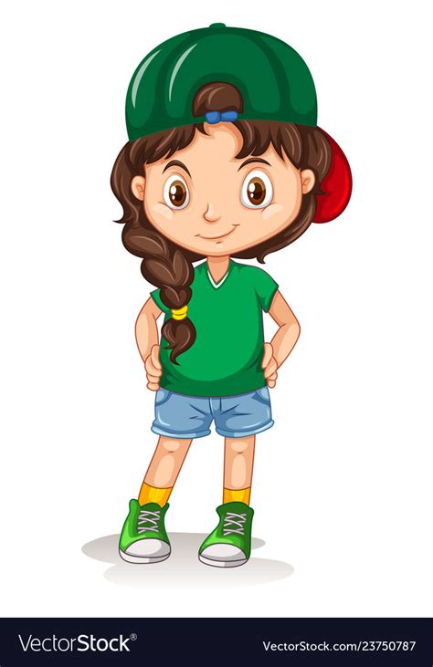 Sporty girl cartoon character Royalty Free Vector Image