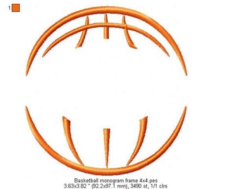 Basketball Stitching Frame Designs 25in 4x4 5in 7in And Etsy