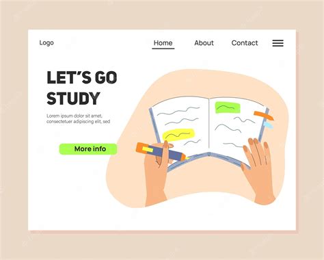 premium vector landing page design  study concept making notes