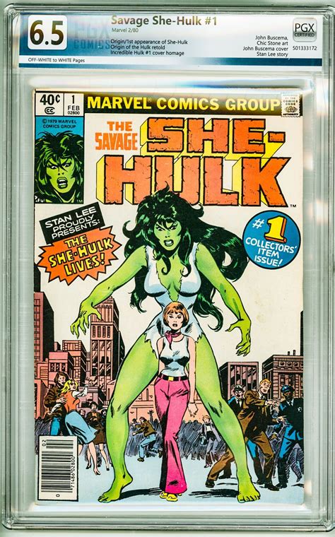 The Savage She Hulk 1 1980 PGX 6 5 OWW Pages 1st Appearance Of She