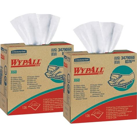 Kimberly Clark Wypall X60 Wipers White 126 Sheets Bundle Of 2