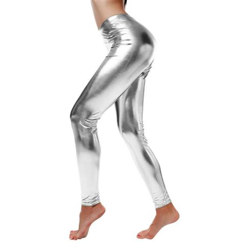 Ydojg Yoga Pants Women Leather Pants Leggings Look Legging Waist Trousers Wet Yoga Pants Women