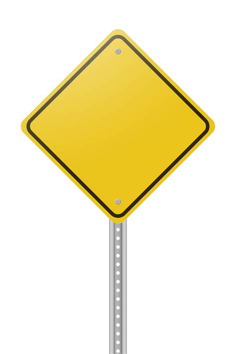 Blank Yellow Road Sign