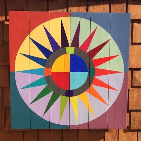 Color Burst Barn Quilt On Western Red Cedar Etsy