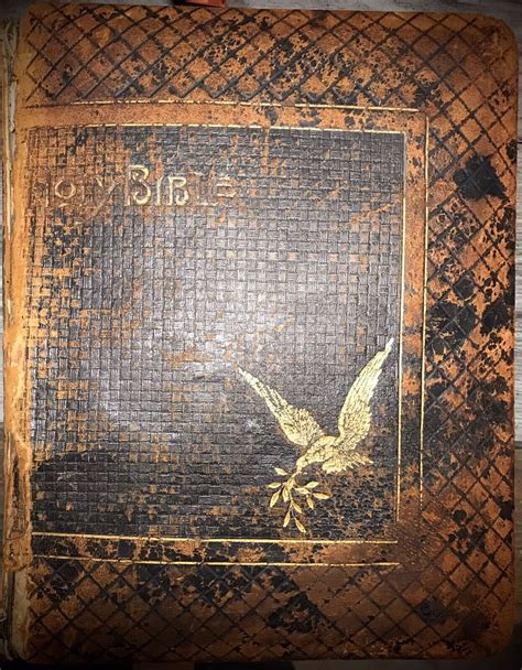 Antique Book 1892 Victorian Gilt Tooled Leather Pictoral Holy Bible Engravings Antique Price