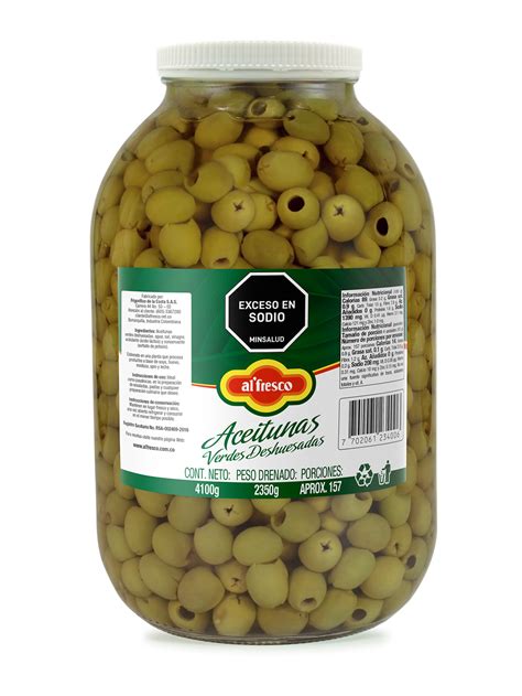 Aceitunas Verdes Deshuesadas4100g Alfresco