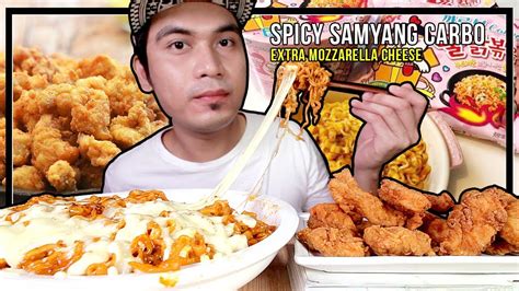 Spicy Samyang Carbonara Fire Noodles Extra Mozzarella Cheese Siksa Tapi Nikmat Mukbang W