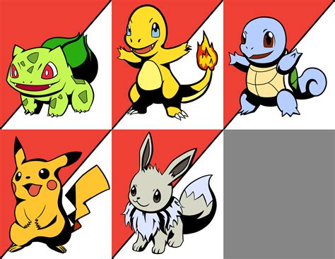 Count Creative Pokemon Generation 1 Starters Digital Portraits