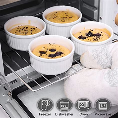 Kitchentour Ceramic Souffle Dishes Ounces Oven Safe Ramekins For