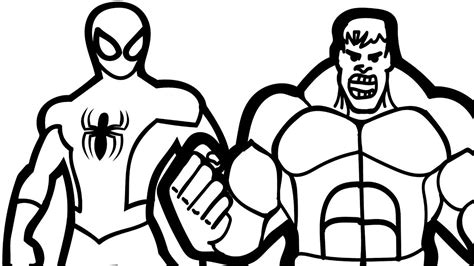 Hulk Vs Spider Man Coloring Pages Coloring Pages