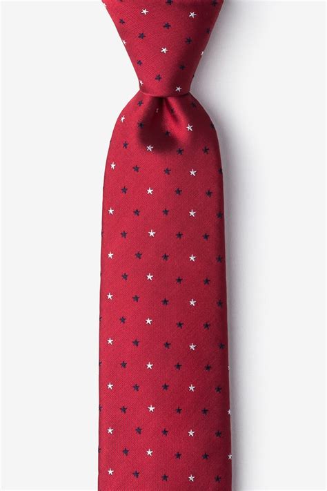 Red Microfiber Stars Tie