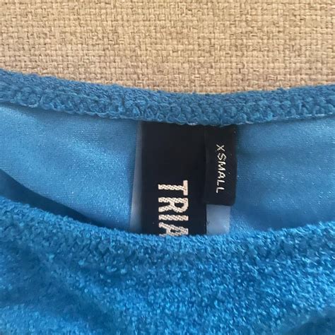 Triangl Maia Terry Towelling Bikini In Blue S Top Depop