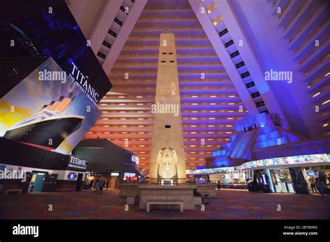 Las Vegas, Nevada - August 30, 2019: Lobby of Luxor Hotel and Casino in ...