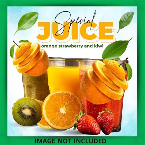 Plantilla de banner de publicación de redes sociales de jugo de naranja