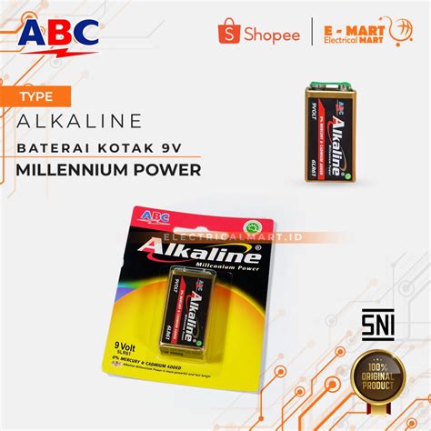 Jual ABC ALKALINE Battery 9V Baterai 9V Kotak Baterai Mic GROSIR