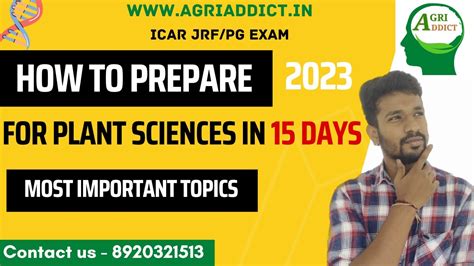 Prepare For ICAR JRF Plant Sciences 2023 In 15 Days Most Important