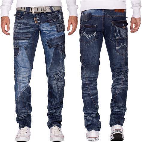 Jeans Hommes Pantalon Mens Pants Straight Slim Regular Cut Fit Cargo