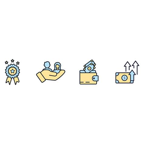 employee benefits icons set . employee benefits pack symbol vector elements for infographic web ...