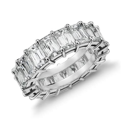 Brilliant Emerald Cut Diamond Eternity Ring In Platinum 8 Ct Tw