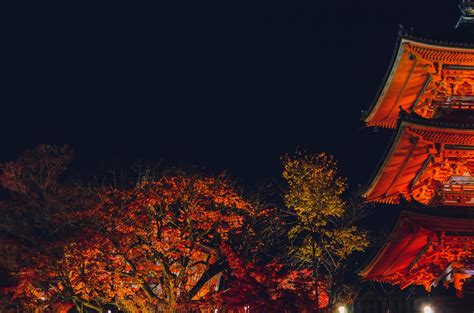 Kiyomizu-dera Temple in Kyoto, Japan when autumn season at night scene. 14753196 Stock Photo at ...