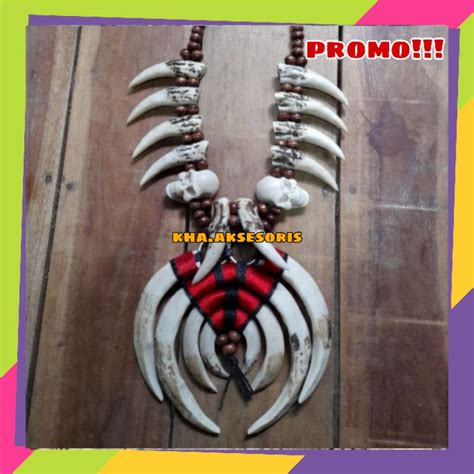 Jual Kalung Taring Babi Variasi Taring Macan Dan Tengkorak Etnik Dayak