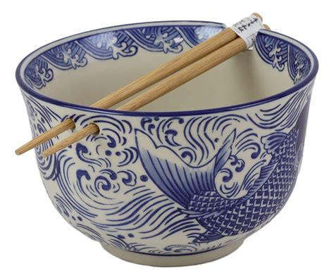 Ming Style Feng Shui Koi Fish D Pho Ramen Soup Rice Bowl With