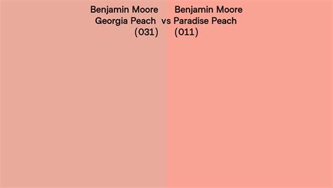 Benjamin Moore Georgia Peach Vs Paradise Peach Side By Side Comparison