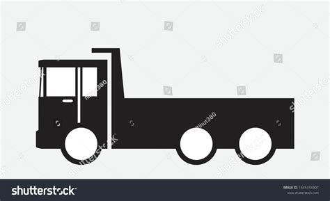 Black White Dump Truck Vector Icon Stock Vector (Royalty Free) 1445743307 | Shutterstock